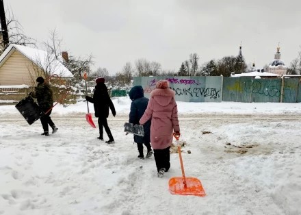 Трудовой десант, после снегопада