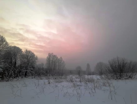 Закат после снега