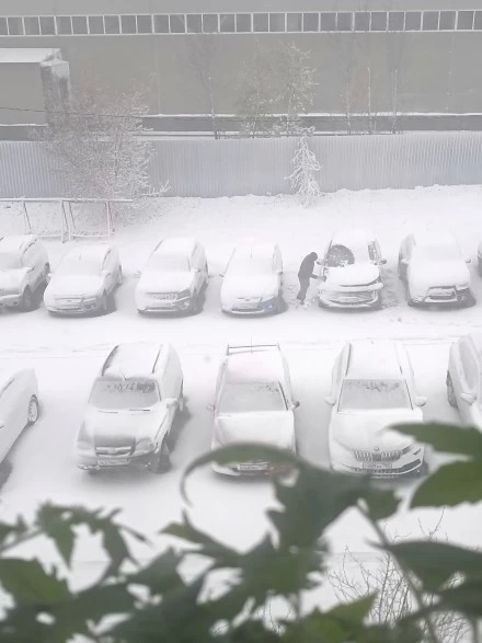 Вот это, да! Сегодня вид из окна поразил! Зима вернулась!