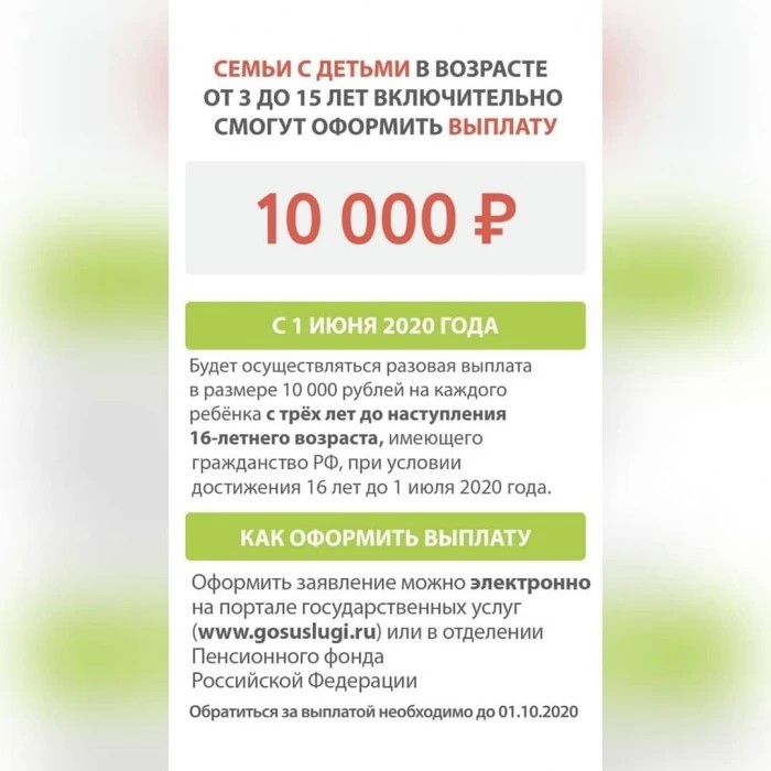 О дополнительных мерах поддержки семей с детьми