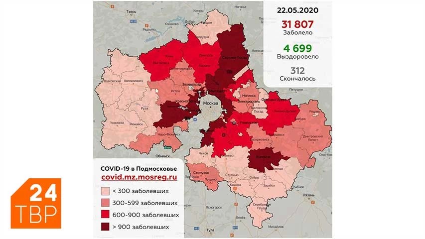 Сводка по COVID-19 в Подмосковье на 22 мая