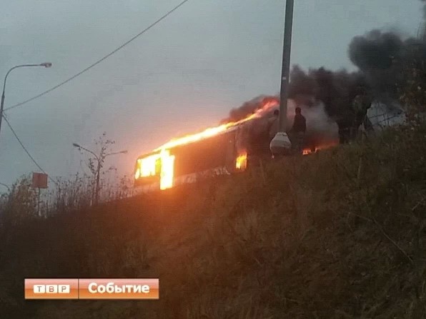Сгорел рейсовый автобус номер 388