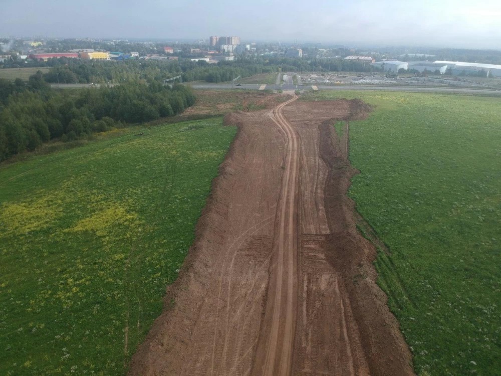 На дороге к мкр. Конкурсный началось устройство дорожного полотна