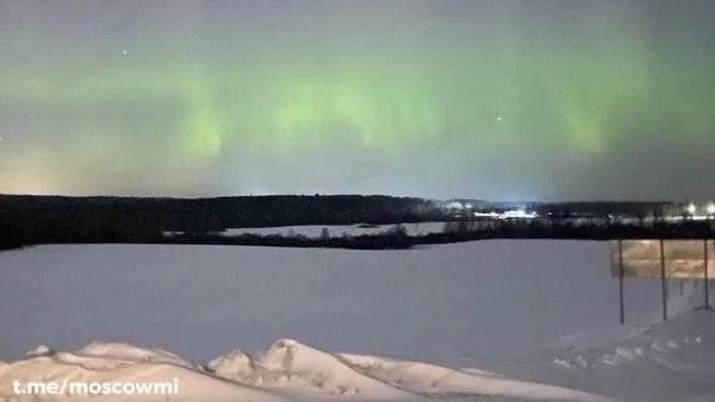 Сегодня ночью в Сергиевом Посаде можно было увидеть северное сияние