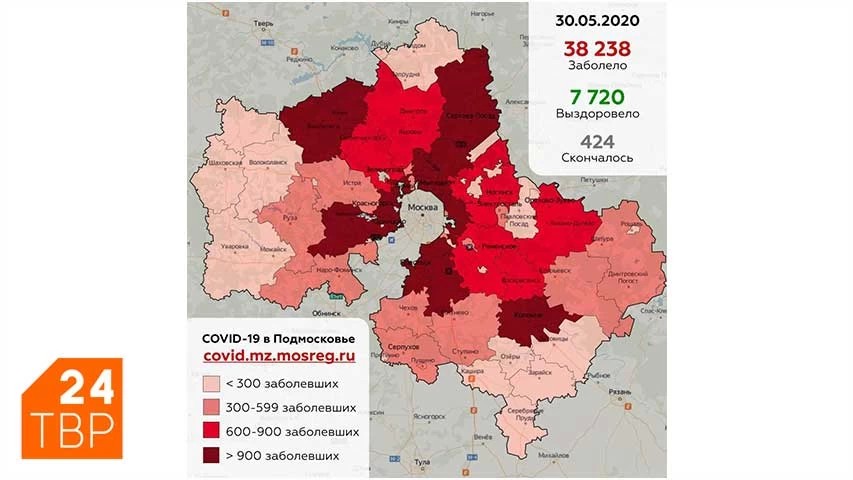 Сводка по COVID-19 в Подмосковье на 30 мая