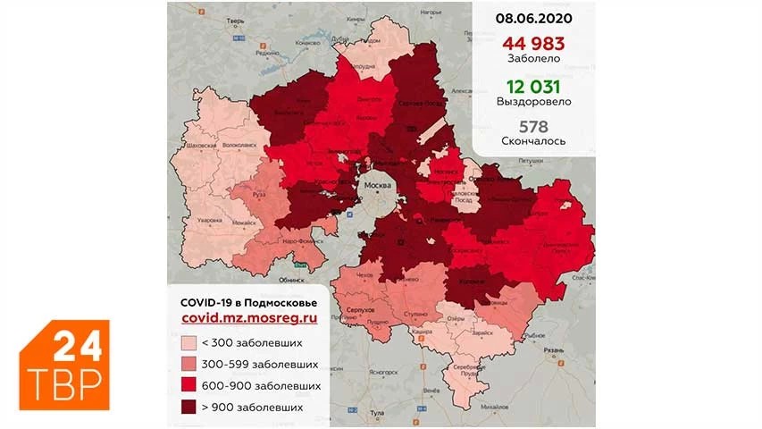 Сводка по COVID-19 в Подмосковье на 8 июня