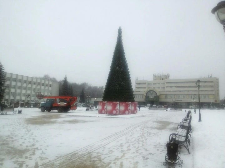 На Советской площади установлена новогодняя ель