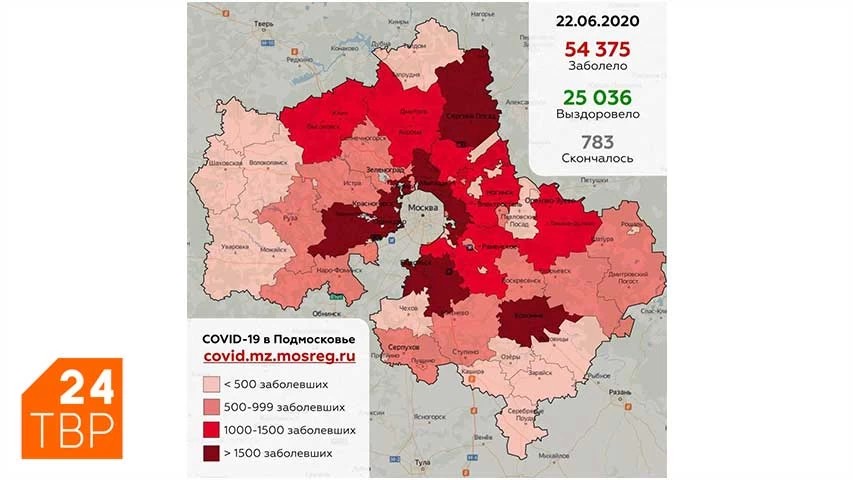 Сводка по COVID-19 в Подмосковье на 22 июня