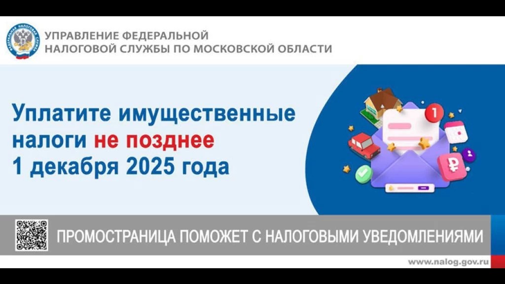 Срок уплаты имущественных налогов – 1 декабря 2025 года