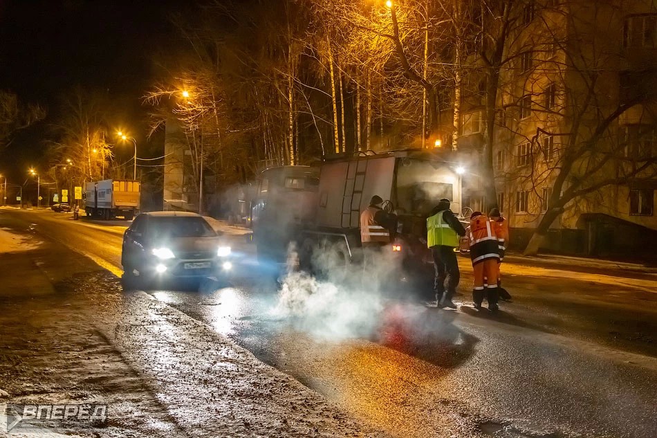 Дороги ремонтируют по ночам