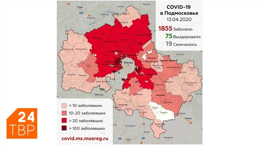 Сводка по коронавирусу в Подмосковье на 13 апреля