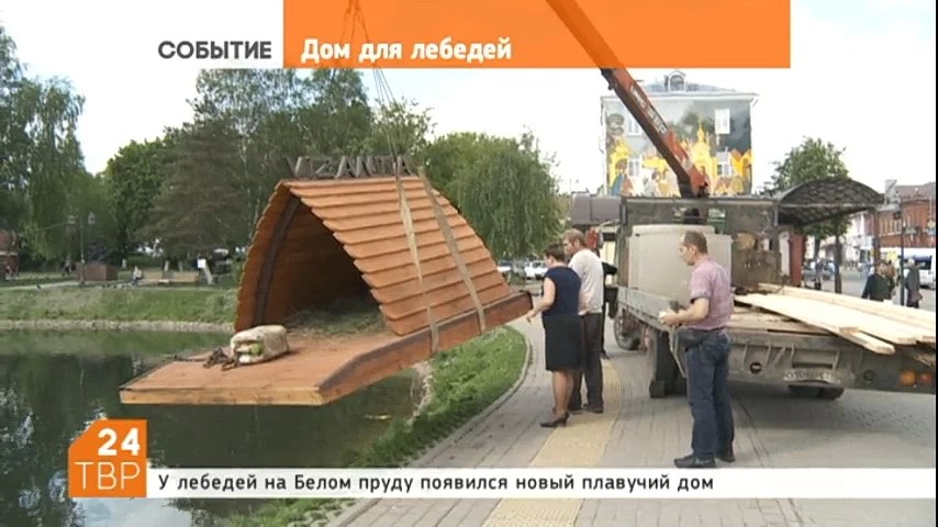 У лебедей на Белом пруду в Сергиевом Посаде появился новый дом