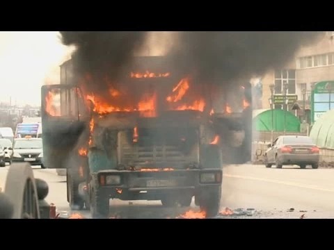 Грузовик загорелся на проспекте в Сергиевом Посаде