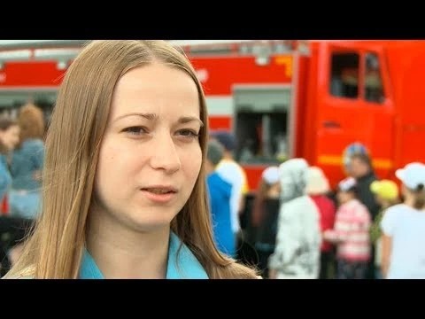 Пожарная машина в центре внимания в лагере «Восход»
