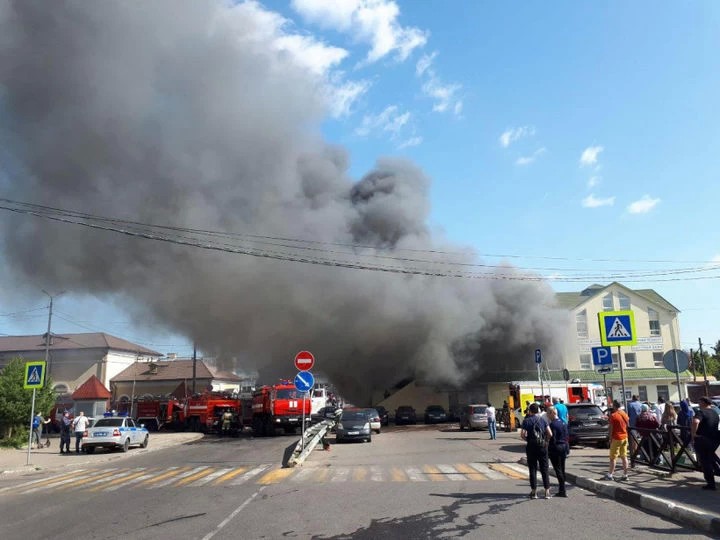 В районе вокзала произошел пожар