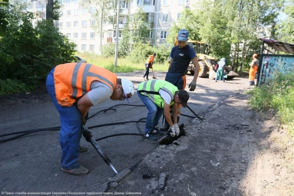 Ремонт дорог продолжается во дворах Сергиево-Посадского округа