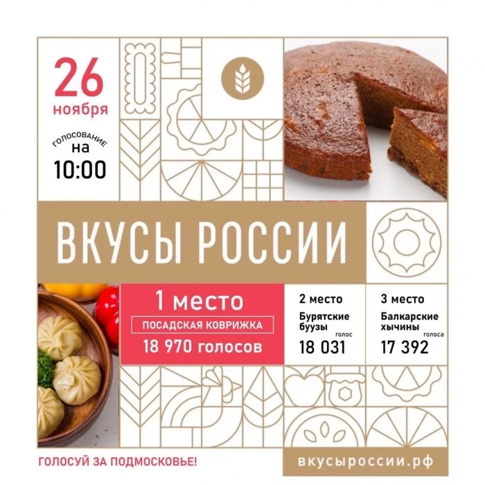 Посадская коврижка на первом месте рейтинга