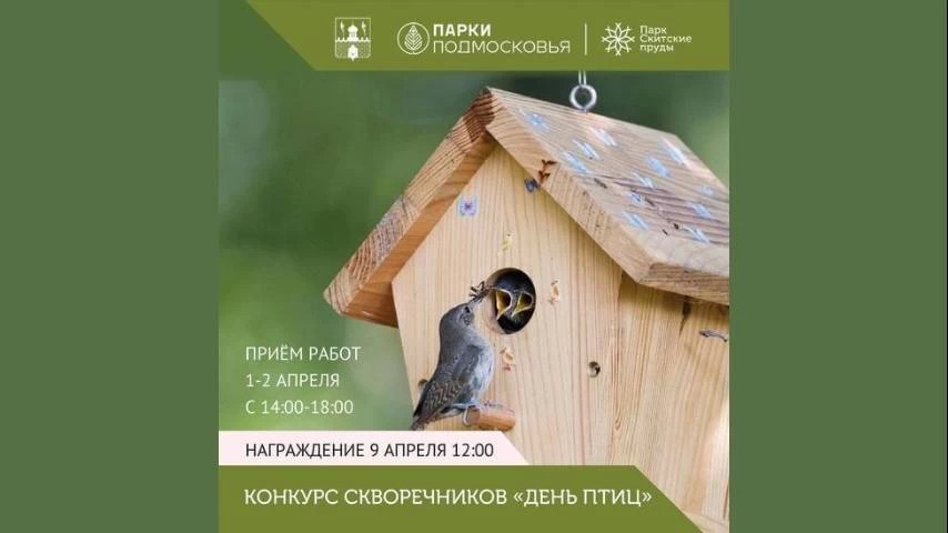 Конкурс скворечников «День птиц» пройдет в городком парке «Скитские пруды»