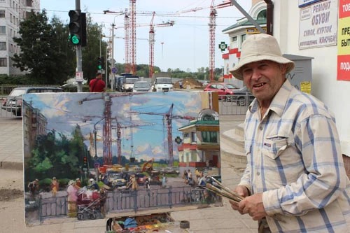 Фотофакт. Леонид Дёмин пишет город будущего