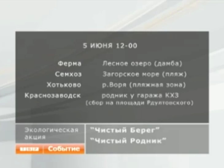 Акции "Чистый берег" и "Чистый родник" пройдут в воскресенье